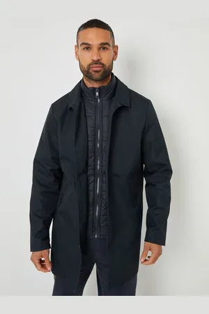 Threadbare Blue Collared Mock Layer Trench L