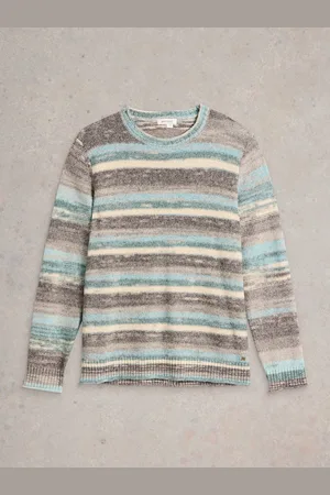 White Stuff Blue Spacedye Knitted Jumper S