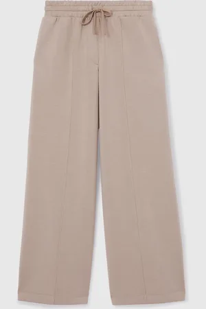 Reiss Taupe Freya Wide Leg Drawstring Joggers S