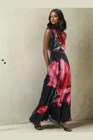 Religion Valeria Column Maxi Dress With Large Floral Print AU 18