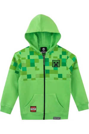Character Green Minecraft Zip Up 100% Cotton Hoodie 12
