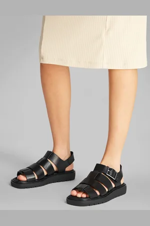 Calvin Klein Black Fisherman Leather Sandals AU 8.5 (EU 40)