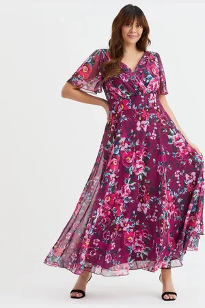 Scarlett & Jo Curve Isabelle Angel Sleeve Maxi Dress AU 16
