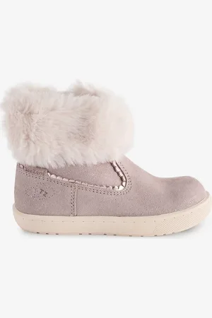 Toezone Girls Faith Suede Leather Faux Fur Zip Boots AU 6 (EU 24)