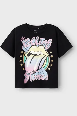 NAME IT Black Rolling Stones Short Sleeve Graphic T-Shirt 6 Years (116cm)