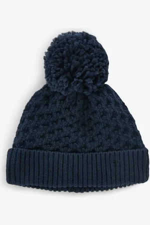 Next Navy Blue Baby Waffle Pom Hat (0mths-2yrs) 1.5