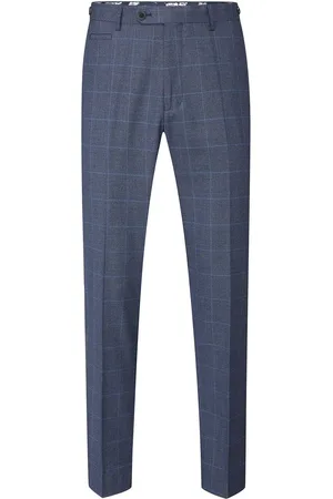 Skopes Blue Tailored Fit Anello Check Suit: Trousers 32W x 31L (UK 32 R)