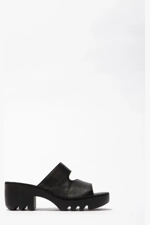 Fly London Tech Slip On Black Sandals AU 5 (EU 36)