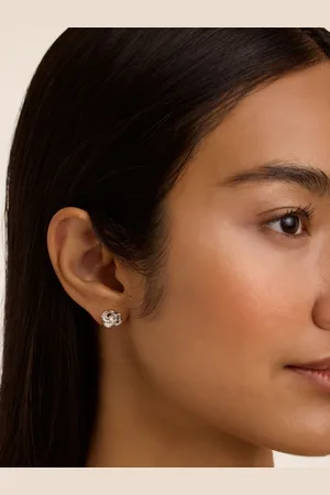 Ted Baker Silver Tone Florine Crystal Flower Stud Earrings One