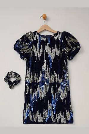 MISS Sequin Shift Dress and Matching Scrunchie Outfit Set 9