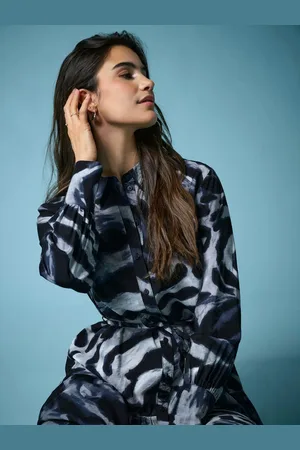 JDY Zebra Print Long Sleeve Shirt Dress AU 10