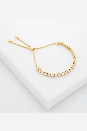 Ted Baker Gold Tone PERRMEL: Pearl Adjustable Tennis Bracelet One