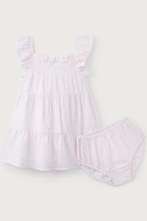 The White Company 100% Cotton Stripe Frill Sleeve Tiered Dress 5
