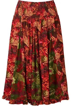 Joe Browns Palm Print Godet Skater Skirt AU 18
