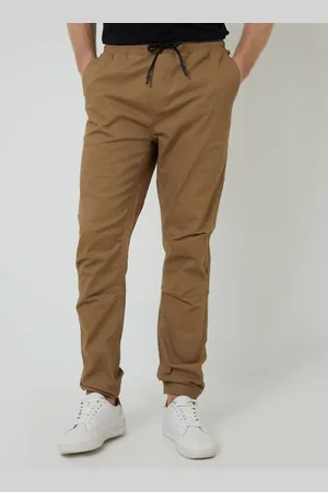 Threadbare Brown Jogger Style Drawcord Trousers medium