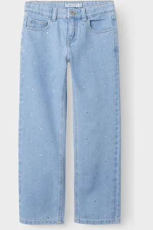NAME IT Blue Rhinestone Straight Leg Jeans 7 Years (122cm)