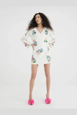 River Island Mini Floral Print Sequin Dress AU 14
