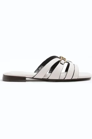 River Island Cream Strappy Flat Mules AU 5 (EU 36)