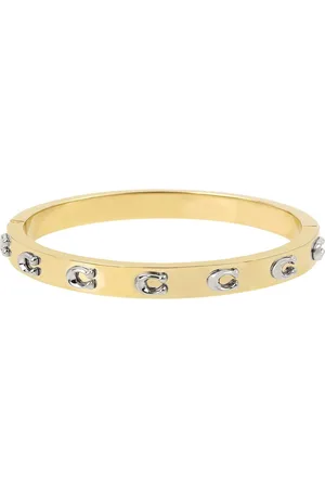 Coach Gold Tone Signature Bangle Bracelet One