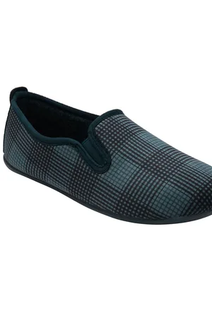Lotus Blue Check-Print Full Slippers AU 10 (EU 44)
