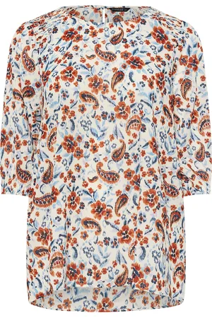 Evans Cream Floral Textu Top AU 16
