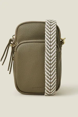 Accessorize Green Webbing Strap Phone Bag One