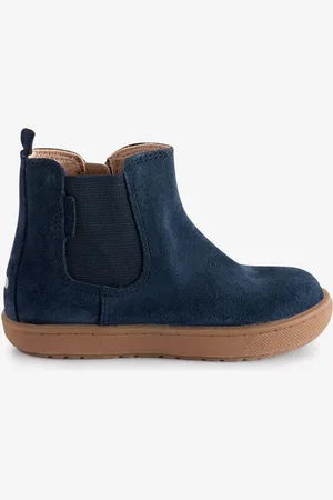 Toezone Sam Boys Navy Suede Leather Gusset and Zip Boots AU 8 (EU 26)