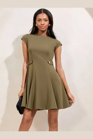Lipsy London Button Side Mini Skater Dress AU 12