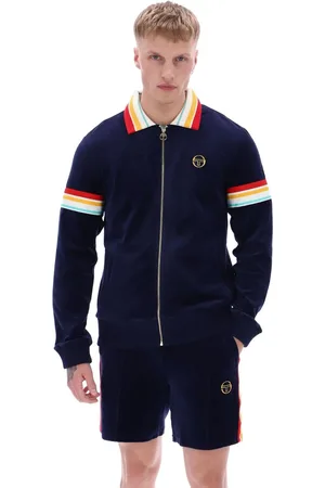 Sergio Tacchini Blue Slice TJ Velour Track Jacket XS
