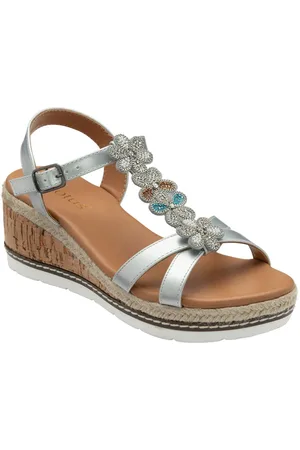 Lotus Silver Wedge Casual Sandals eu39uk6