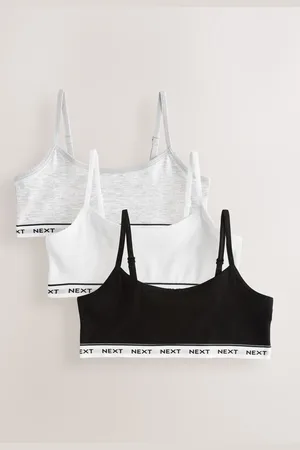 Next Grey/Black/White Strappy Crop Tops 3 Pack (5-16yrs) 7