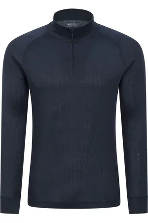 Mountain Warehouse Dark Blue Mens Talus Quarter Zip Thermal Top 3XL