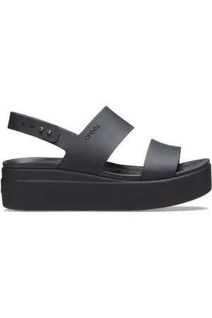 Crocs Black Brooklyn Low Wedge Sandals AU 8 (EU 38.5)