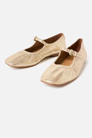 Oliver Bonas Mary Jane Gathered Leather Shoes AU 5 (EU 36)