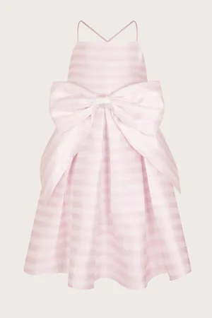 Monsoon Stripe Bow Strappy Twill Dress 9 Years (134cm)