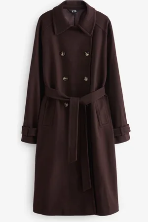 Long Tall Sally Brown Formal Trench Coat AU 22 Tall