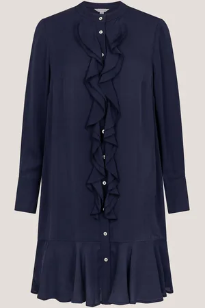 Monsoon Lara Long Sleeve Frill Dress L