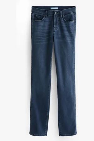 7 for all Mankind Dark Blue Mid Rise Kimmie Bair Straight Fit Jeans 31W x 31L (UK 31 R)