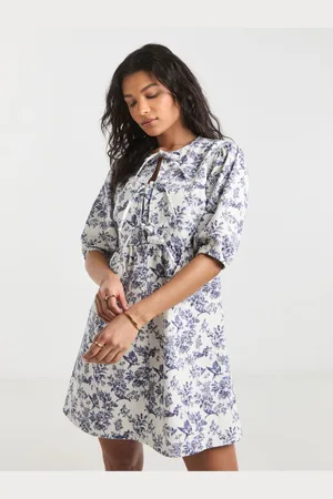 Simply Be 100% Cotton Mix Floral Tie Front Denim Dress AU 20