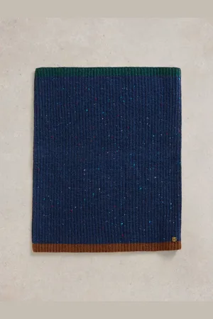 White Stuff Blue Albie Knit Colourblock Snood One