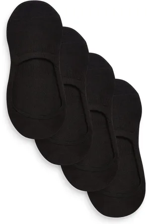 Next Black Cushion Sole Invisible Trainer Socks 4 Pack mediumlarge