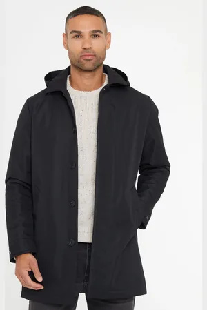 Threadbare Black Showerproof 2-in-1 Trench Coat with Concealed Hood XL
