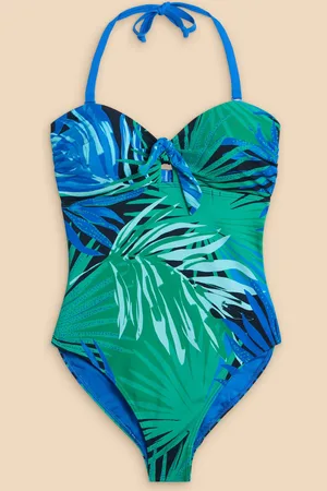 White Stuff Green Belle Bandeau Swimsuit AU 24