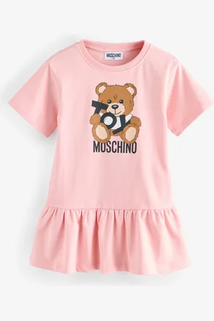 Moschino Logo Jersey Short Sleeve Dress With Peplum Hem 4 Years (104cm)