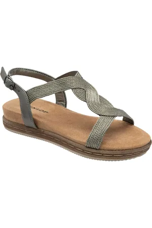Dunlop Grey T-Bar Buckle Strap Sandals AU 10 (EU 42)