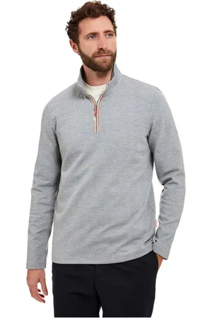 Sealskinz Grey Tatterset Plain Long Sleeve Quarter Zip Sweatshirt S