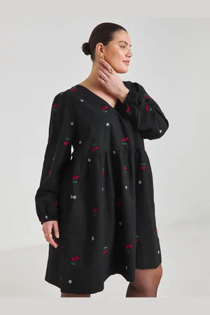 Simply Be Embroidered Cherry Skater Dress AU 24
