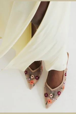 River Island Flower Print Sling Back Heel Shoes eu39uk6