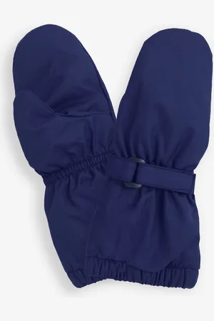 JoJo Maman Bébé Navy Blue Waterproof Fleece Lined Mittens 3