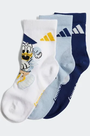 adidas Blue/White Kids Little Disney Mickey Mouse Socks 3 Pack 12.5-1